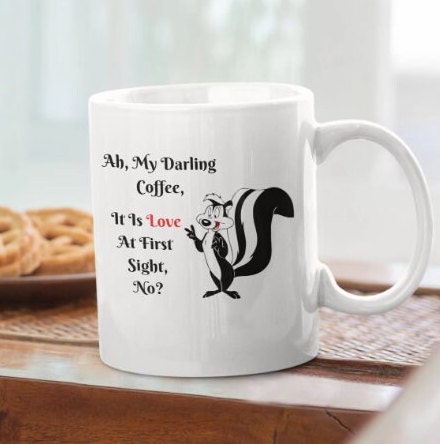 Pepe Le Pew Mug / Nostalgic Coffee Mug / Novelty Coffee Mug / Coffee Lover Gift / Looney Tunes Mug / Cute Pepe Le Pew Mug / Cartoon Mug