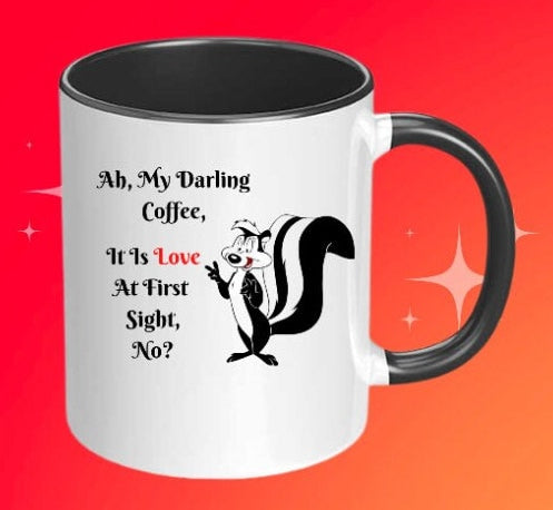 Pepe Le Pew Mug / Nostalgic Coffee Mug / Novelty Coffee Mug / Coffee Lover Gift / Looney Tunes Mug / Cute Pepe Le Pew Mug / Cartoon Mug