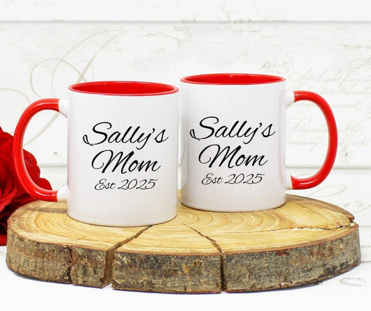 Personalized Mom Mug, New Mom gift idea's, New Parent gifts, Pregnancy announcement